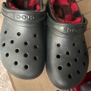 CROCS Black and Red Slippers